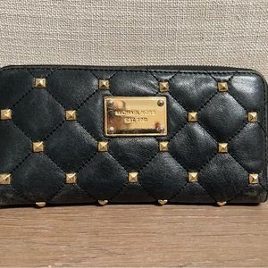 Michael Kors Black and Gold studded wallet